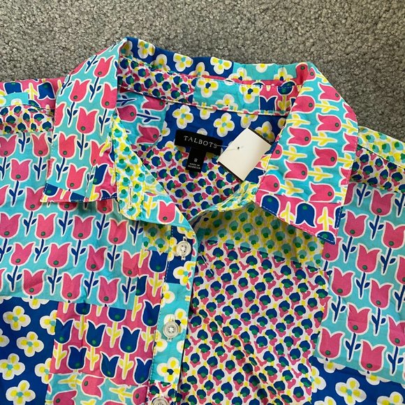 Talbots Totally Spring Tulips and Flower Patch Straight Dress 3/4 Sleeve US8 - Picture 8 of 11